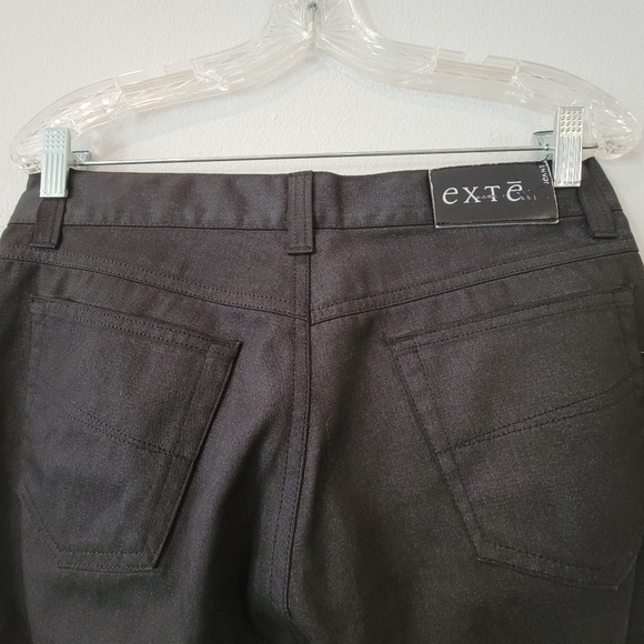 EXTE black jeans.  Size 33. They have a shine/sheen quality to them. - Picture 3 of 6